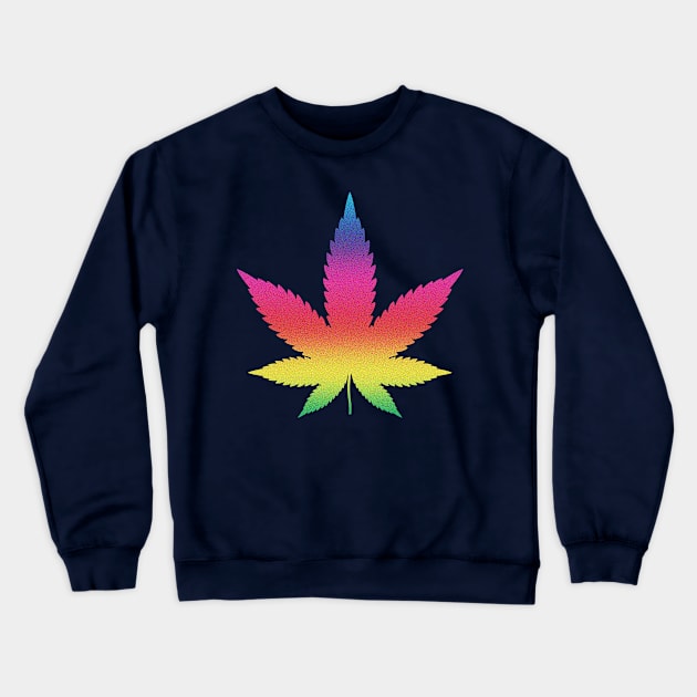 Rainbow Marijuana Leaf - Cannabis Crewneck Sweatshirt by musicanytime